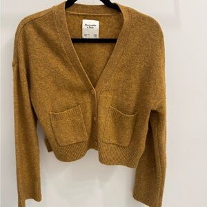 Abercrombie & Fitch Brown Cropped Cardigan Sweater